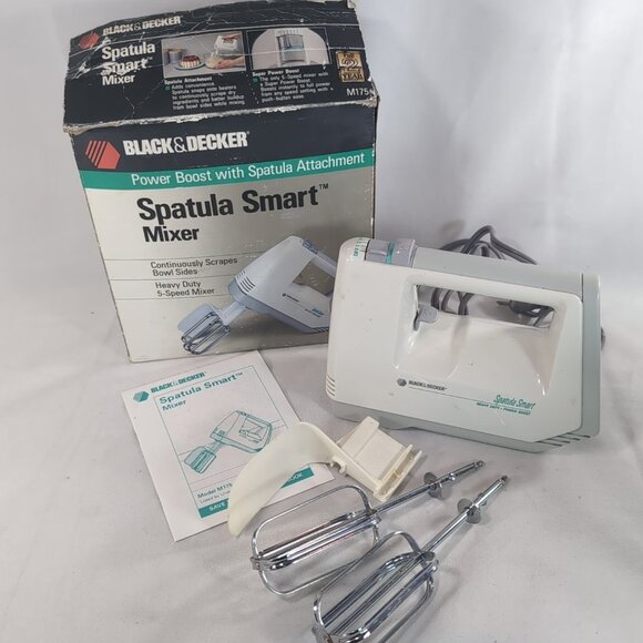 Black & Decker Spatula Smart Mixer Power Boost Attachment M175 1990 5 Speed Whit - Picture 1 of 14